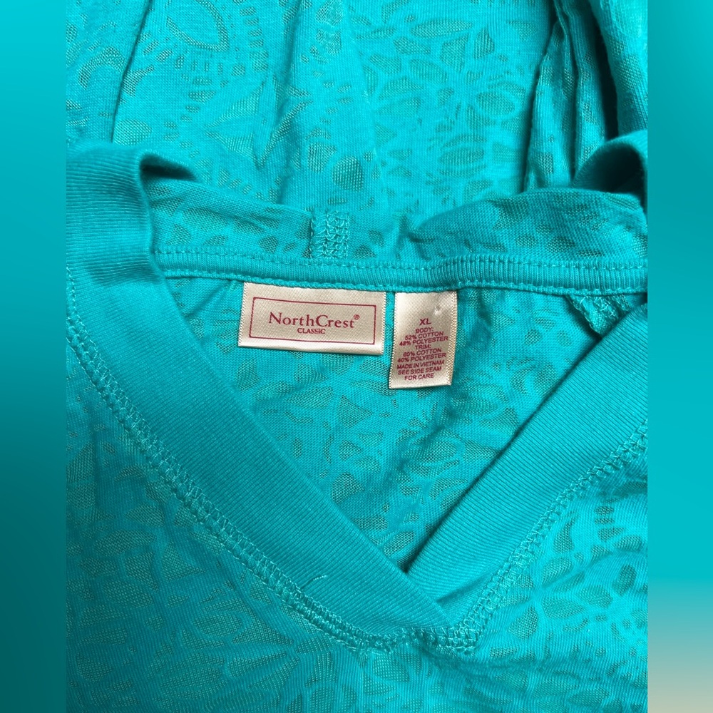 Northcrest Bundle of Teal Tops Sweater & Lightweight Hoodie Bundle Sz xl & Sz 2x - Picture 12 of 15